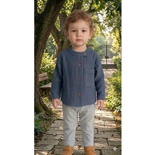 Müslin Lacivert Erkek Bebek Takım