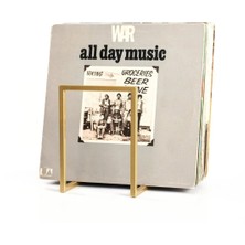 Merzana Metal Plaklık Lp Plak Standı – Dergilik ve Plak Organizeri Gold Modern Tasarım