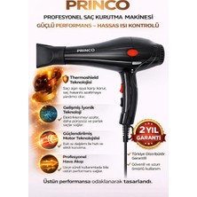 Princo Profesyonel Saç Kurutma Makinesi ThermoShield Teknoloji,İyonik Yüksek Güçlü Fön Makinesi Pr-935