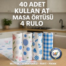 Nistabolje 40 Adet Kullan At Masa Örtüsü Sıvı Geçirmez(4 Rulo) Tek kullanımlık 100x120 cm Sofra Kağıdı Piknik Örtüsü