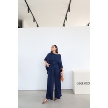 Özge Özgenç Asimetrik Kesim Oversize Bluz Pantolon Takım