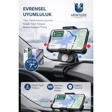 Ventoze Araç Gösterge Paneli Üzeri Telefon Tutucu | 360 Derece Dönebilen Navigasyon Tutucu Sabitleyici