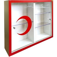 Panda Sürgülü Camlı Ahşap Ecza Dolabı - 30X40CM