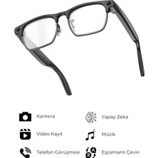 DVYEN G3 Akıllı Kamera Gözlüğü Bluetooth Müzik Dinleme Fotoğraf Video Kaydı Aı Çeviri Yapay Zeka Gözlük