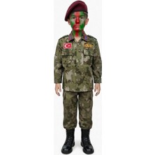 Pj Masks Single Sword Unisex/Erkek/Kız Çocuk Polis-Asker Kıyafeti Elbisesi Üniforma Takımı Kostüm (Bordo Bereli 9-10 Yaş)