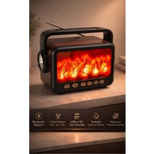 FaroxTech Şömine Görünümlü Dekoratif Nostaljik Radyo & Bluetooth Hoparlör - Çok Fonksiyonlu El Feneri