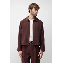 Antioch Bordo Lyocell Karışımlı Yazlık Ceket
