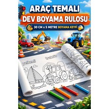 Haydi Dekor Araçları Tanıyorum ve Boyuyorum Boyama Rulosu – 30X500 cm | Eğitici Dev Rulo Boyama Kağıdı | Okul Öncesi Aktivite – Çocuklar Için Ulaşım Araçları Temalı
