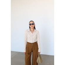 Özge Özgenç Saten Garnili Dantel Gömlek