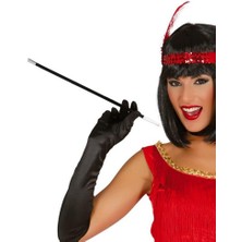 Nuveden 1920'LER 1990'LAR Gatsby Kadın Aksesuar Seti – Kırmızı Charleston Saç Bandı ve Sigaralık Dı