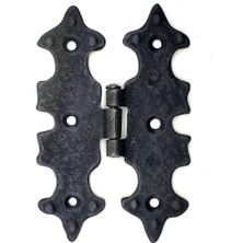 Antika Tarz Dekoratif Pirinç Lale Menteşe - 104X77 Mm, Oksit Nemere Home