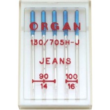 Organ Ev Tipi Dikiş Makinesi Kot Iğnesi 3 Adet 14-2 Adet 16 Numara(Orjinal Japon)