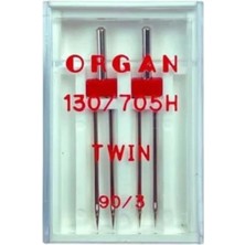 Organ Çift Iğne 3mm (Nervür Iğnesi 90/3)2'li 14 Numara