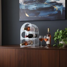 Rack And Cork 5 Şişelik Akrilik Şarap Rafı – Şeffaf 5 mm Şişe Standı