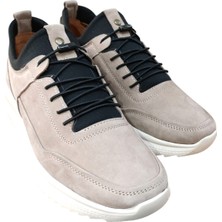 R&Yıl R & Yıl 5985 Erkek Hakiki Deri Lastik Bağcıklı Casual Ayakkabı Nubuk Kum