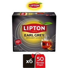 Lipton Earl Grey Bardak Poşet Çay 50LI x 6 Adet