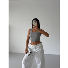 Allsisii Fitilli Kaşkorse Crop Bluz