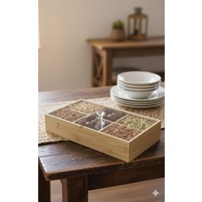 Mutfakçım 6 Bolmelı Akrılık Kapakl,cok Amaclı Organızer ve Sunumluk