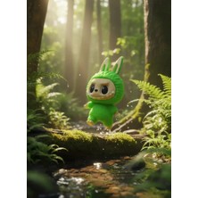 OEM EMR3D Labubu Figür Yaramaz Oyuncak Neon Yeşili ( 13 cm )