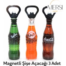 Mersi Shop Içecek Şişesi Tasarımlı Magnetli Şişe Açacağı 3’lü Set – Buzdolabı Mıknatıslı Kapak Açıcı