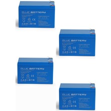 Blue Battery 4 Adet 12V 12AH Bakımsız Kuru Akü 2025 Kasım Üretim