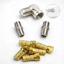 Vwin 5 Adet Gold F Konnektör + 1 L Fiş + 2 F Ara Konnektör