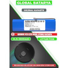 Global Batarya Grundig Vcr 6230 Uyumlu Robot Süpürge Bataryası 14.4V 2600MAH Li-Ion Pil (Orijinal Kapasite)