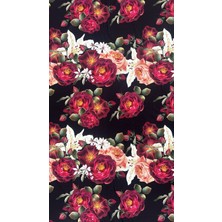 Kumaş Baskı Dünyası Sandy Kumaş Dijital Baskılı Canlı Renklerde Elbise, Etek , Kimono Kumaşı