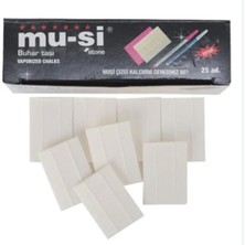 Mu-Şi Buhar Ile Uçan Kumaş Sabun Çizgi Taşı 1 Kutu 25 Adet (Beyaz Renk)