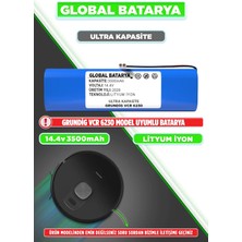 Global Batarya Grundig Vcr 6230 Uyumlu Robot Süpürge Bataryası 14.4V 3500MAH Li-Ion Pil (Ultra Kapasite)