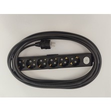 Viko Ekonomik 6'lı Siyah Anahtarlı 8 Metre Topraklı Çocuk Korumalı (Düz Fiş)