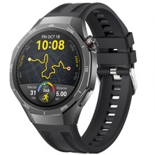 Sneezy Huawei Watch Gt5 Pro 46MM Ile Tam Uyumlu Spor Silikon Metal Tokalı Soft Saat Kordonu