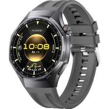 Sneezy Huawei Watch Gt6 Pro 46MM Ile Tam Uyumlu Spor Silikon Metal Tokalı Soft Saat Kordonu