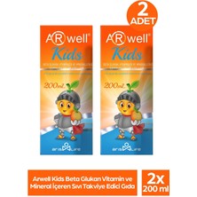 Arwell Kids Beta Glukan Vitamin ve Mineral Içeren Sıvı Takviye Edici Gıda 200 ml 2 Adet