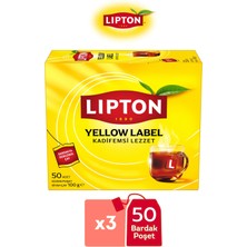 Lipton Yellow Label Bardak Poşet Çay 50LI x 3 Adet