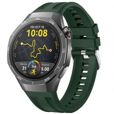 Sneezy Huawei Watch Gt5 Pro 46MM Ile Tam Uyumlu Spor Silikon Metal Tokalı Soft Saat Kordonu