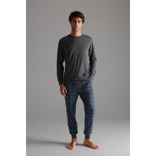 Syah Erkek Pamuklu Uzun Kollu Pijama Takımı