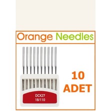 DCX27 18 Numara Sanayi Overlok Dikiş Makine Iğnesi(10 Adet) Orange Needles