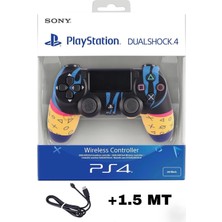 Crk Tech Ps4 Pc Uyumlu Dualshock 4 V2 Yeni Nesil Kablosuz Oyun Kolu Yenilenmiş - Özel Desenli Gamepad + 1.5mt Şarj Kablosu