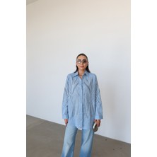 Özge Özgenç Boncuk Işlemeli Keten Gömlek