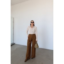 Özge Özgenç Pileli Kemerli Paperbag Pantolon
