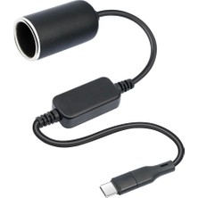 Keepro Type C to Çakmak Adaptörü, 5V -12V Araba Cihazları için Güç Kaynağı