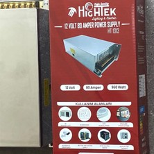 Hightek 12 Volt 80 Amper Adaptör IP20 Kalın Kasa Metal Trafo