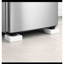 Hanur Plastik 6X6X3 cm Plastik Mobilya Yükseltici Takoz – Beyaz Polietilen Buzdolabı, Çamaşır Makinesi ve Dolap Altı Yükseltme Ayağı (4 Adet)