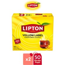 Lipton Yellow Label Bardak Poşet Çay 50LI x 2 Adet