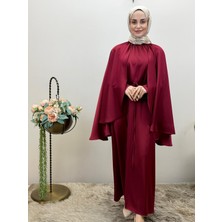 JOOQSTORE Pelerinli Saten Elbise