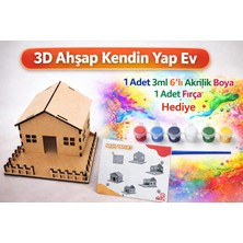Ay Işığı Store 3D Ahşap Kendin Yap Ev Maketi | Eğitici Hobi Seti | Montajlı Ahşap Ev | 6+ Yaş
