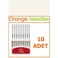 Dbx1 16 No İnce Dip Sanayi Düz Dikiş Makine İğnesi(10 Adet) Orange Needles