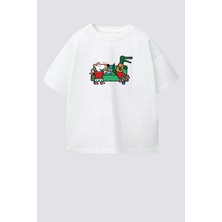 Monila Erkek Çocuk Pamuklu Bisiklet Yaka Baskılı T-Shirt