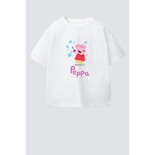 Monila Kız Çocuk Pamuklu Bisiklet Yaka Baskılı T-Shirt